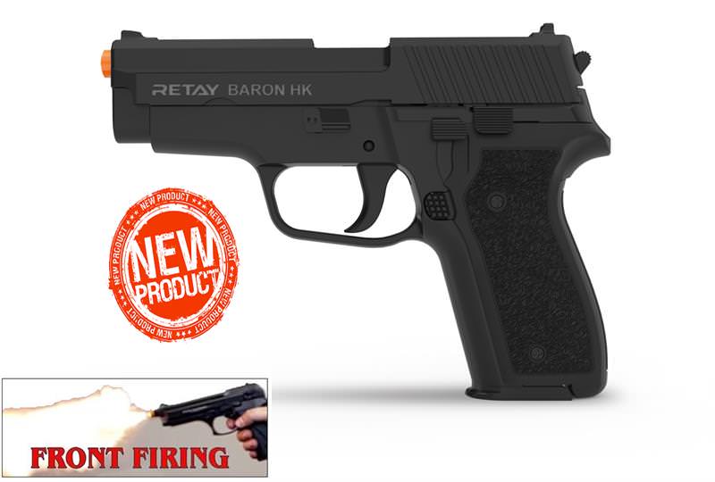 Retay 9MM Baron Black Finish Front Firing Model Blank Gun - Tophatter's Guns'N'Weapons Store Collectible Weapons - Tophatter Daily Deals