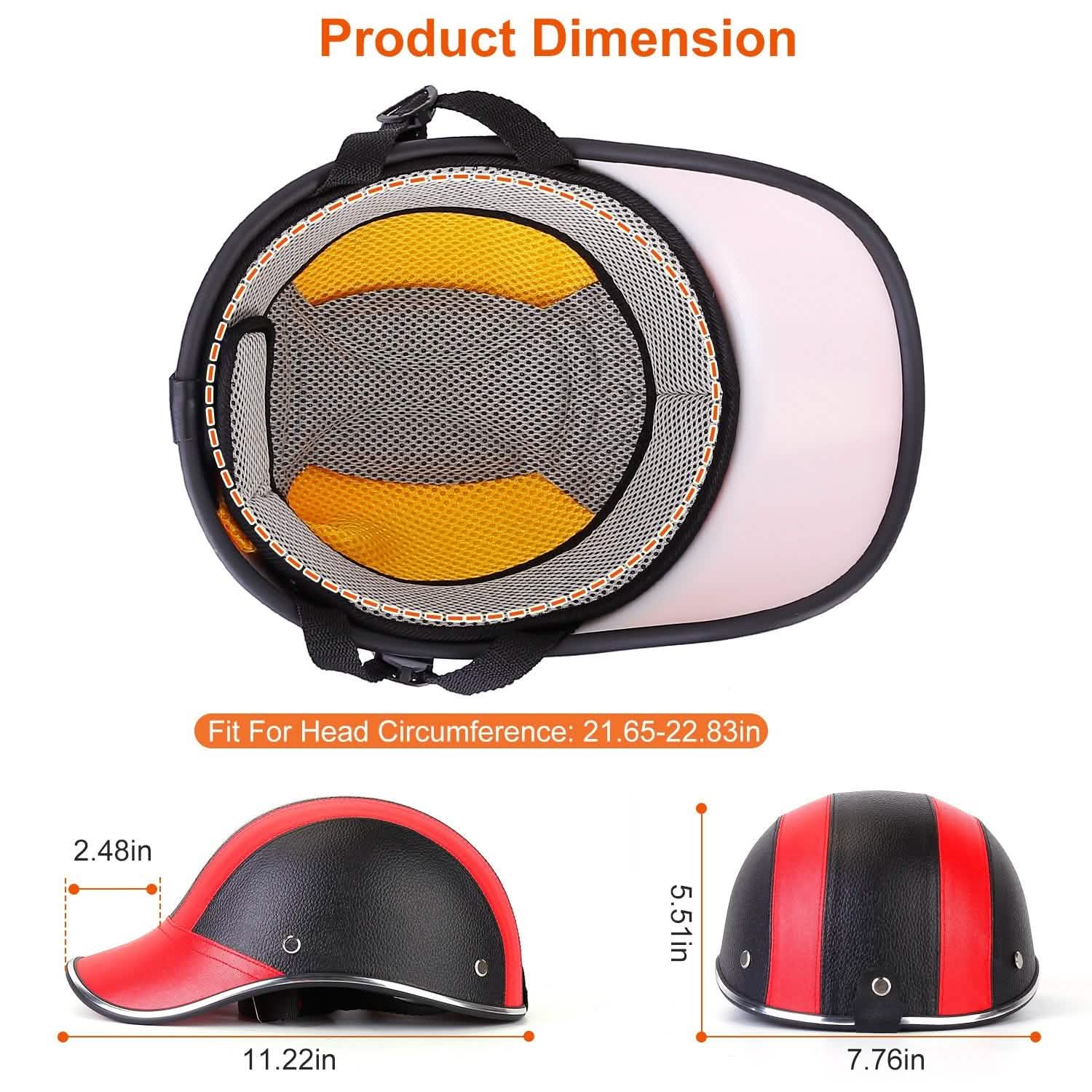 Baseball Cap Anti-UV Cycling Motorcycle Hat Leather Helmet Outdoor Recreation - Tophatter Daily Deals