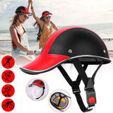 Baseball Cap Anti-UV Cycling Motorcycle Hat Leather Helmet Outdoor Recreation - Tophatter Daily Deals