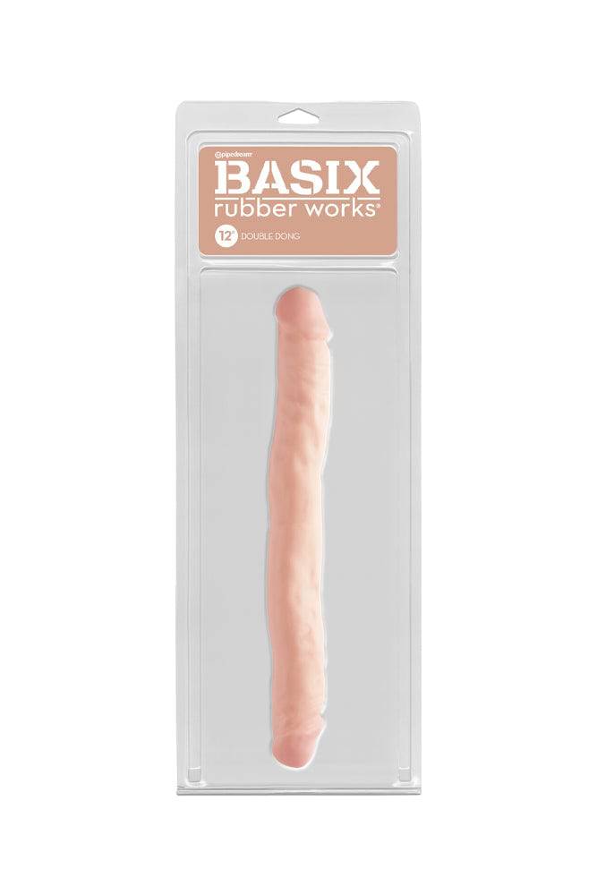 Pipedream - Basix - Rubber Works Double Ended Dildo - 12 inch - Beige Sex Toy - Tophatter Daily Deals