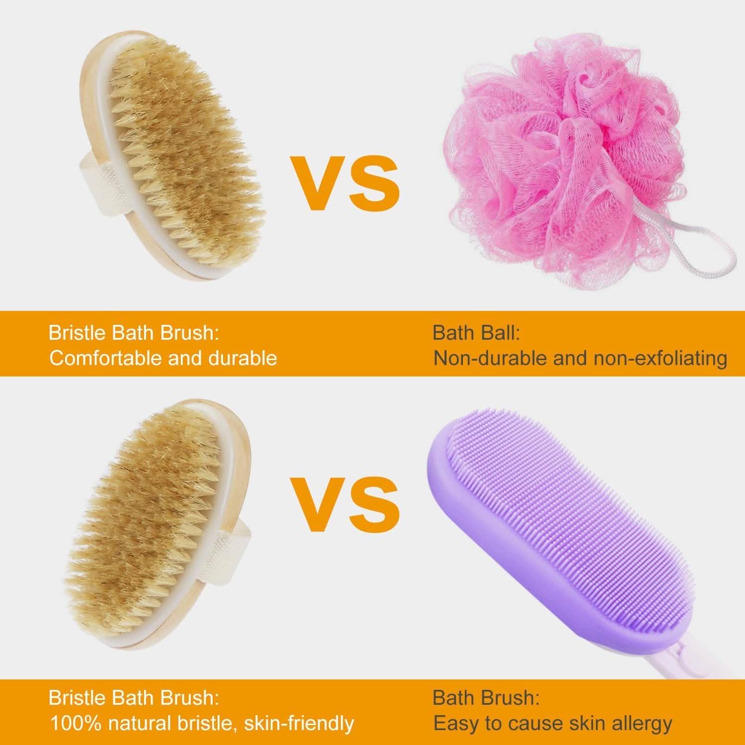 Bath Brush 15" Shower Body Back Scrubber Bath - Tophatter Daily Deals