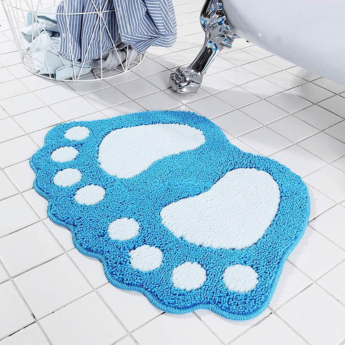 Bathroom Rugs Mats Water Absorbent Non-Slip Mat Used Blue Bath - Tophatter Daily Deals