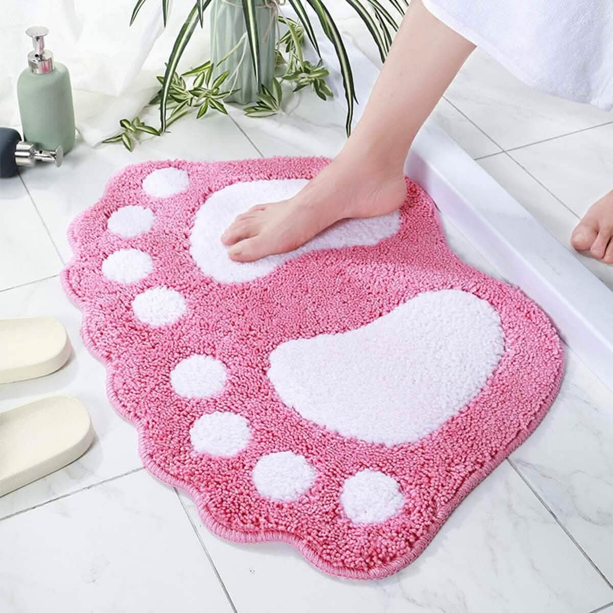 Bathroom Rugs Mats Water Absorbent Non-Slip Mat Used Pink Bath - Tophatter Daily Deals