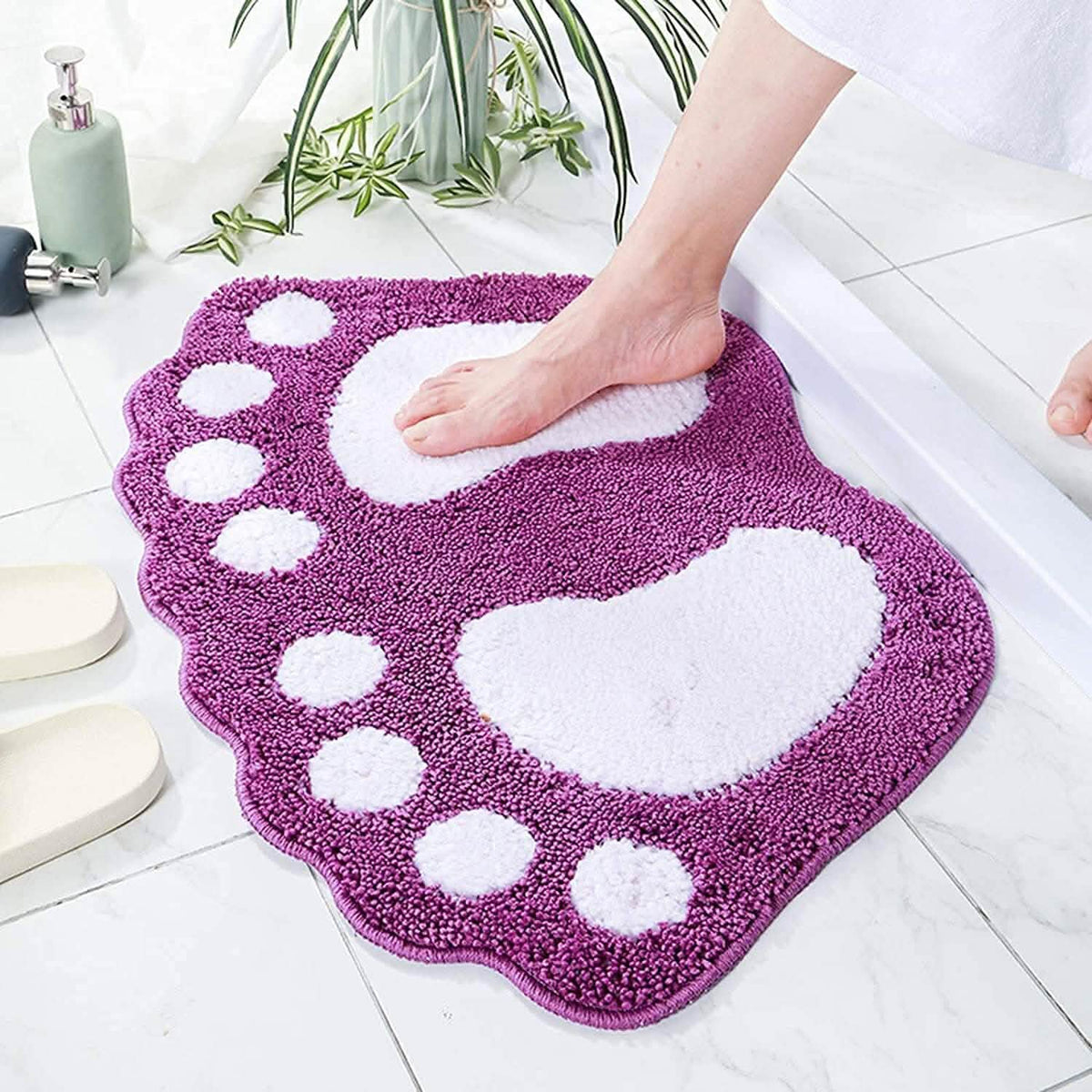 Bathroom Rugs Mats Water Absorbent Non-Slip Mat Used Purple Bath - Tophatter Daily Deals