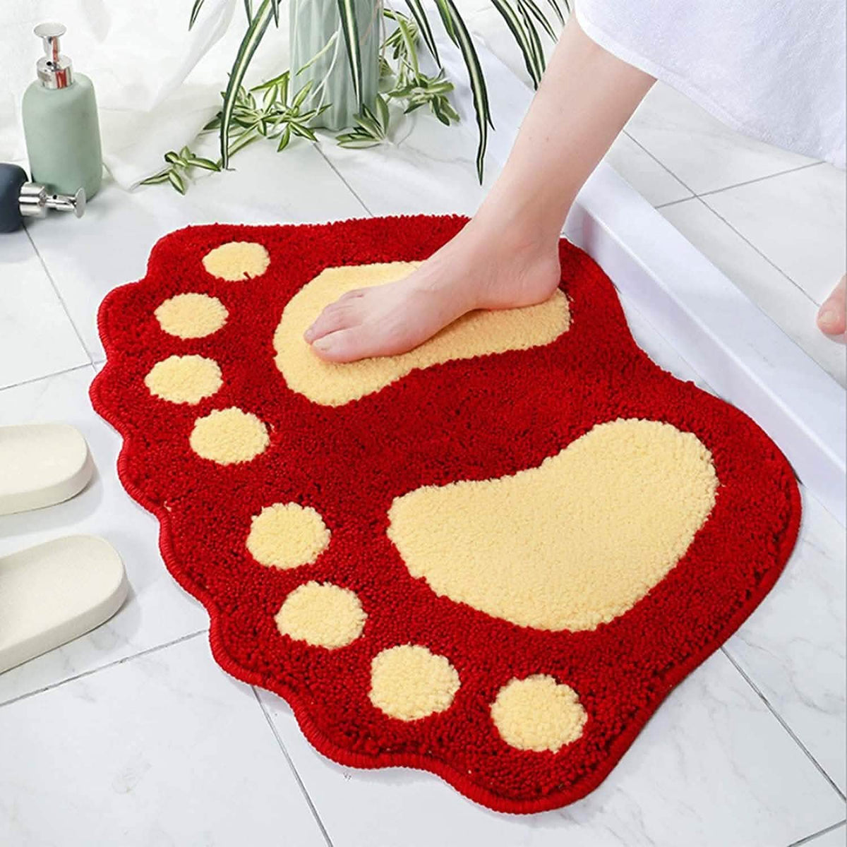 Bathroom Rugs Mats Water Absorbent Non-Slip Mat Used Red Bath - Tophatter Daily Deals
