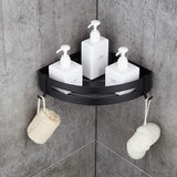 Bathroom Shelf Space Aluminum Wall Mount Triangle Shower Corner Storage Rack Bath - Tophatter Daily Deals