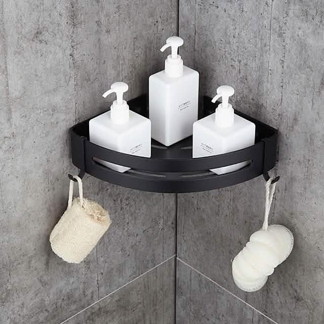 Bathroom Shelf Space Aluminum Wall Mount Triangle Shower Corner Storage Rack Bath - Tophatter Daily Deals