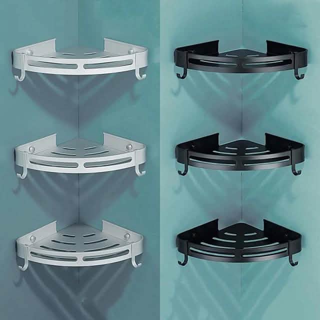 Bathroom Shelf Space Aluminum Wall Mount Triangle Shower Corner Storage Rack Bath - Tophatter Daily Deals