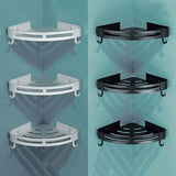 Bathroom Shelf Space Aluminum Wall Mount Triangle Shower Corner Storage Rack Bath - Tophatter Daily Deals