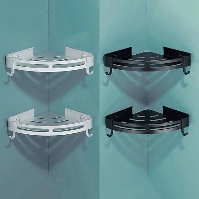 Bathroom Shelf Space Aluminum Wall Mount Triangle Shower Corner Storage Rack Bath - Tophatter Daily Deals