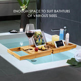 Bathtub Caddy Tray Crafted Bamboo Bath - Tophatter Daily Deals