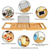 Bathtub Caddy Tray Crafted Bamboo Bath - Tophatter Daily Deals