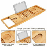 Bathtub Caddy Tray Crafted Bamboo Bath - Tophatter Daily Deals