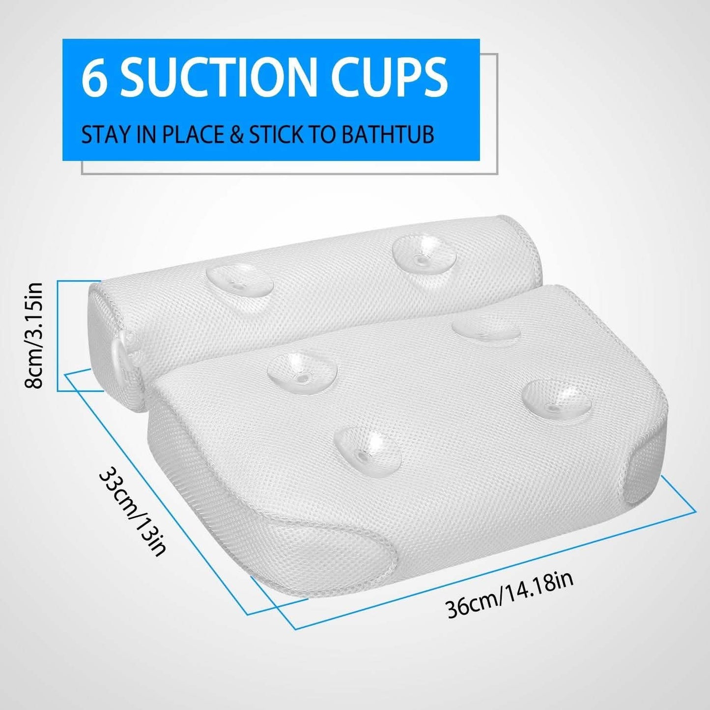 Bathtub Pillow Suction Cup Bath Pillow Air Mesh Bath - Tophatter Daily Deals