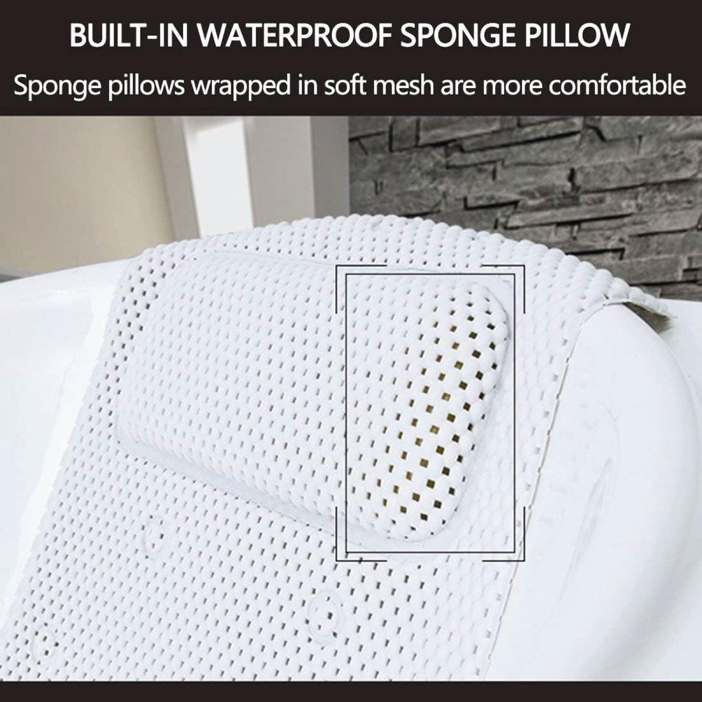 Best Bath Pillow UK - Full Body Spa Bath Pillow Mat, Bathtub Mattress Cushion with 30 Suction Cups, Comfort Support Your Head, Neck and Back Bath Pillows - Tophatter Daily Deals