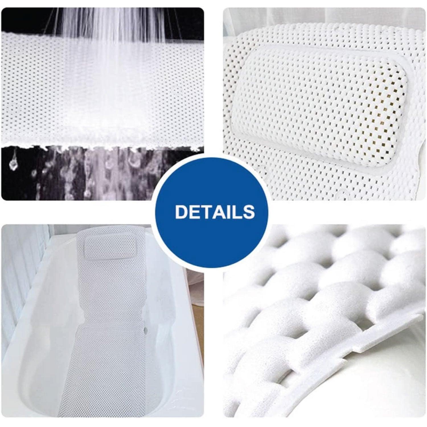 Best Bath Pillow UK - Full Body Spa Bath Pillow Mat, Bathtub Mattress Cushion with 30 Suction Cups, Comfort Support Your Head, Neck and Back Bath Pillows - Tophatter Daily Deals