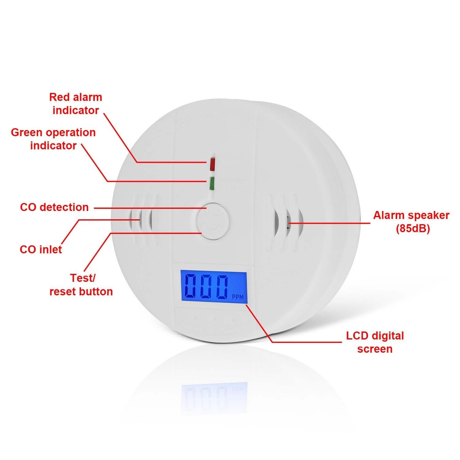 Battery Operated Carbon Monoxide Sensor Alarm Household Appliances - Tophatter Daily Deals