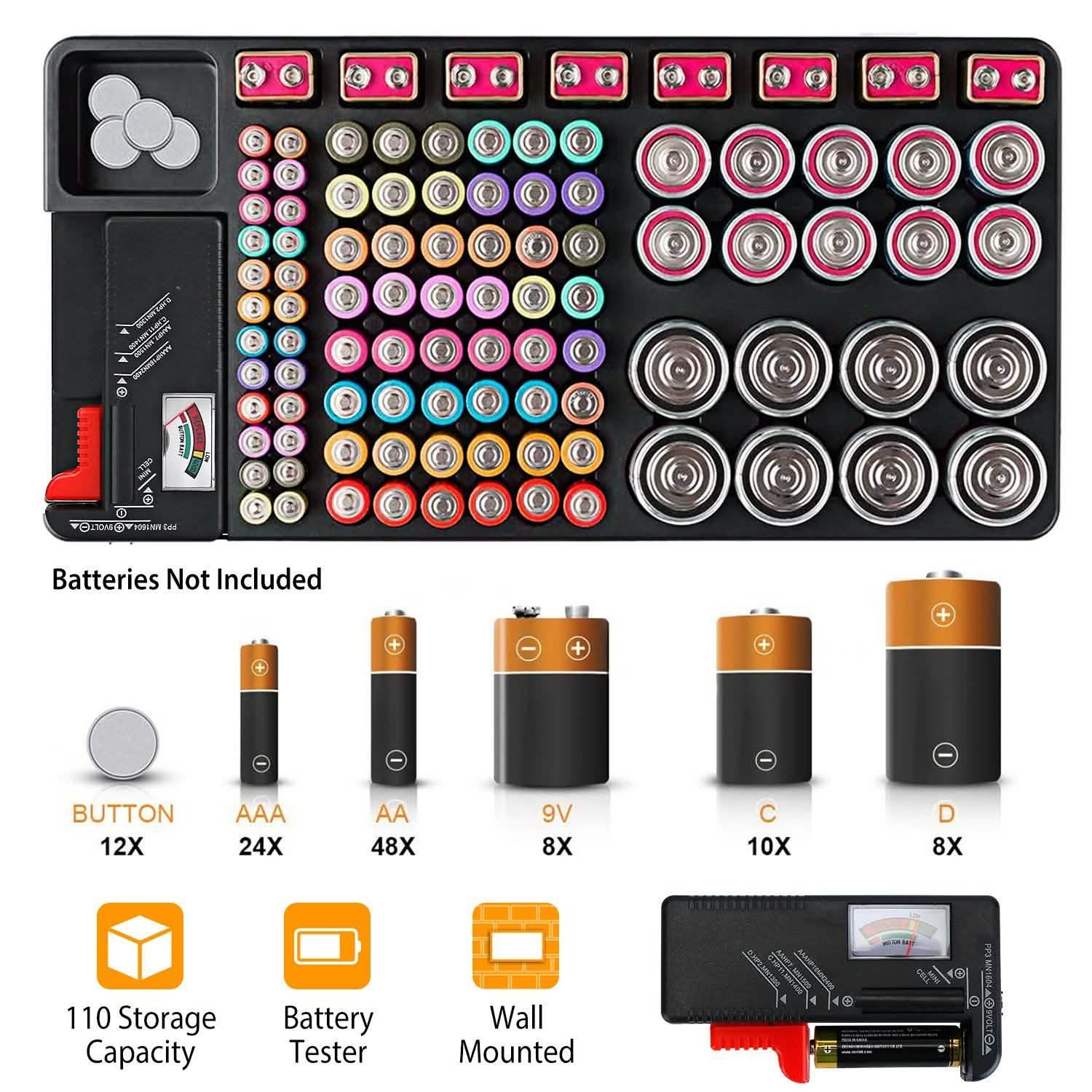 Battery Organizer Storage Case Batteries & Power Accessories - Tophatter Daily Deals