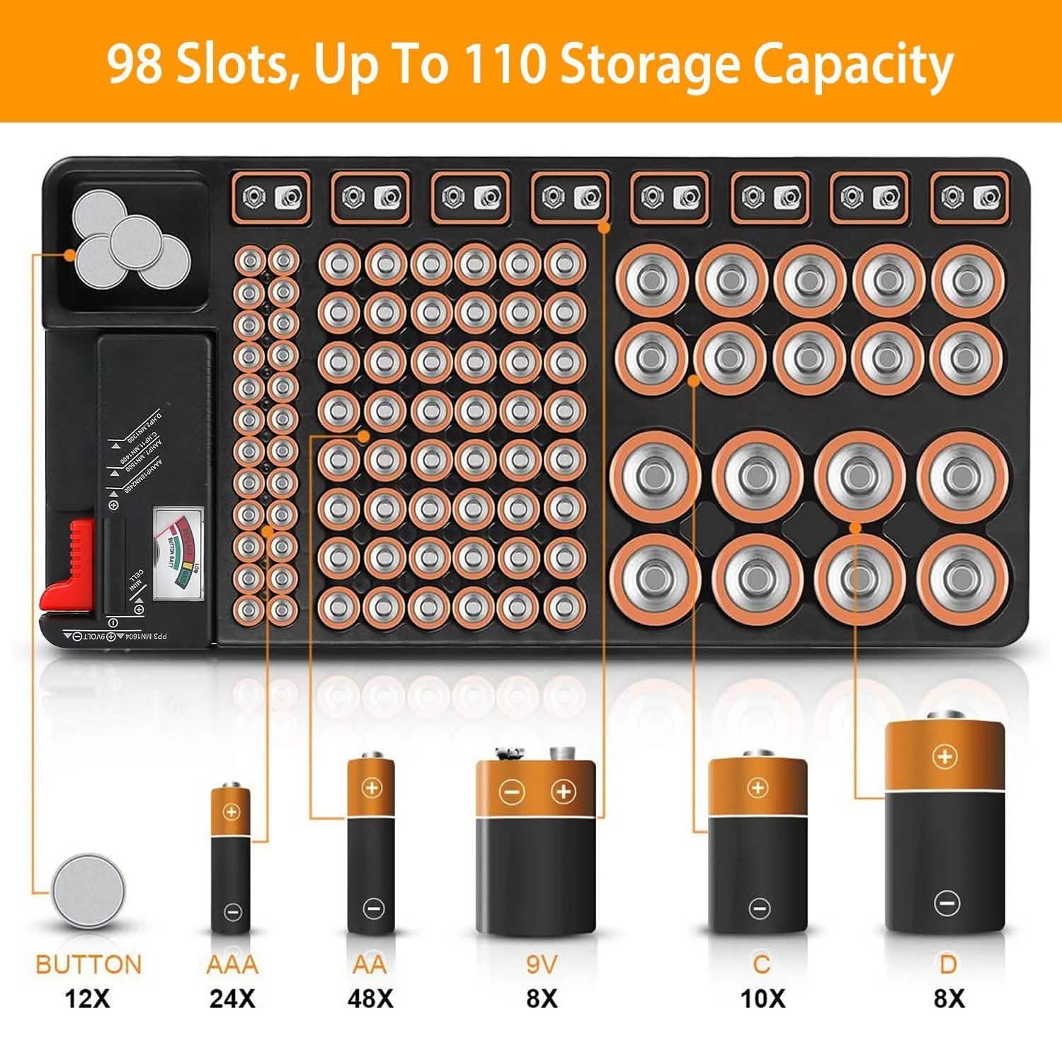 Battery Organizer Storage Case Batteries & Power Accessories - Tophatter Daily Deals