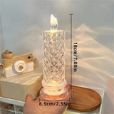 Battery-Powered LED Candle Lamp With Rose Pattern Refraction Halo Projection Indoor Lighting - Tophatter Daily Deals