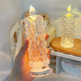 Battery-Powered LED Candle Lamp With Rose Pattern Refraction Halo Projection Indoor Lighting - Tophatter Daily Deals