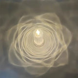 Battery-Powered LED Candle Lamp With Rose Pattern Refraction Halo Projection Indoor Lighting - Tophatter Daily Deals