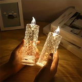 Battery-Powered LED Candle Lamp With Rose Pattern Refraction Halo Projection Indoor Lighting - Tophatter Daily Deals