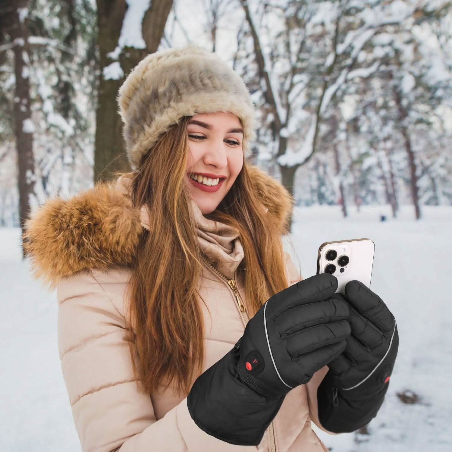 Battery Powered USB Touchscreen Thermal Gloves Outdoor Recreation - Tophatter Daily Deals