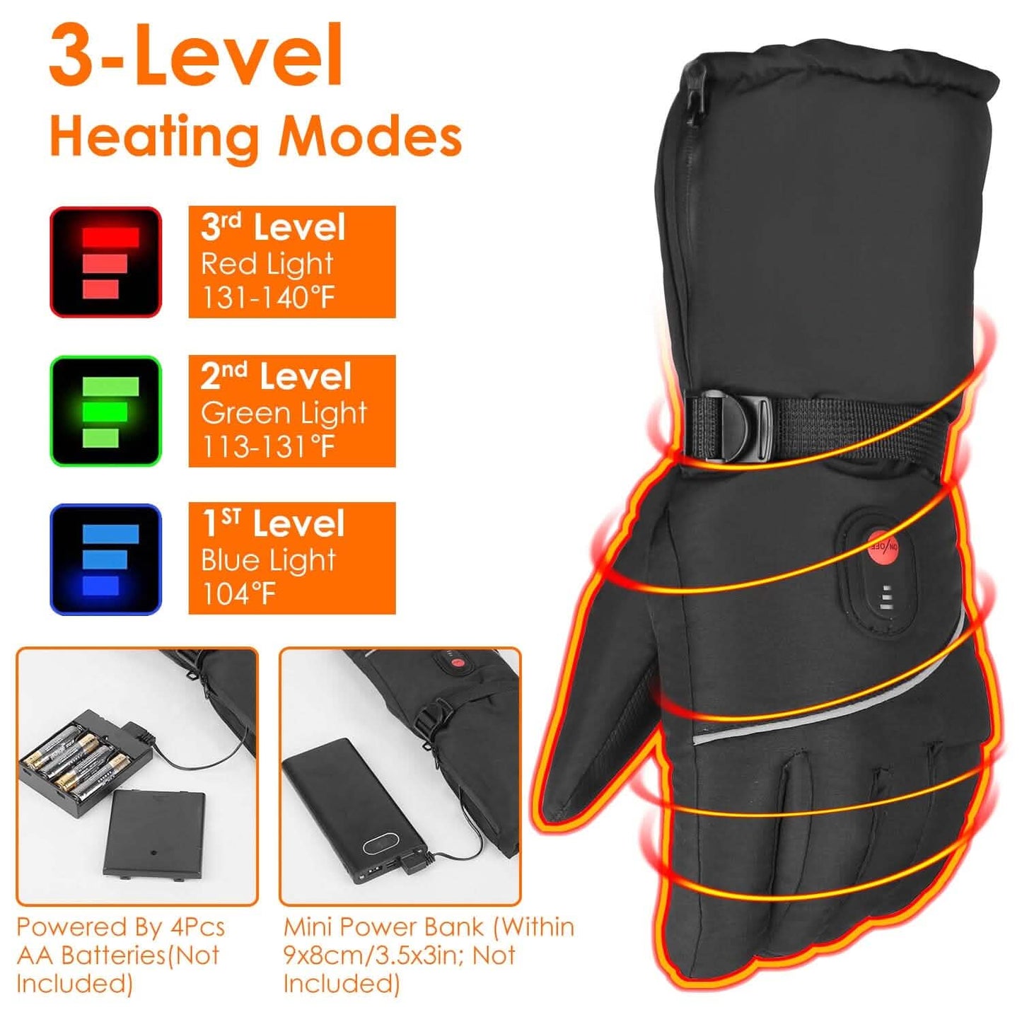 Battery Powered USB Touchscreen Thermal Gloves Outdoor Recreation - Tophatter Daily Deals