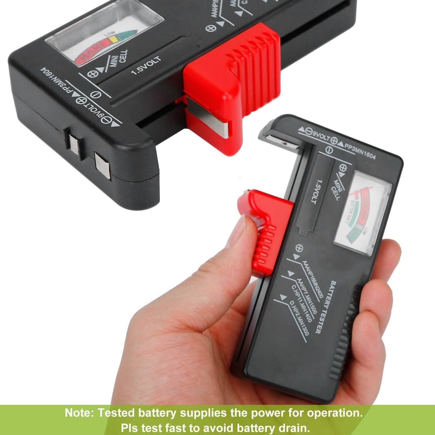 Battery Tester Checker Universal For AA AAA C D 9V 1.5V Button Cell Battery Batteries & Power Accessories - Tophatter Daily Deals