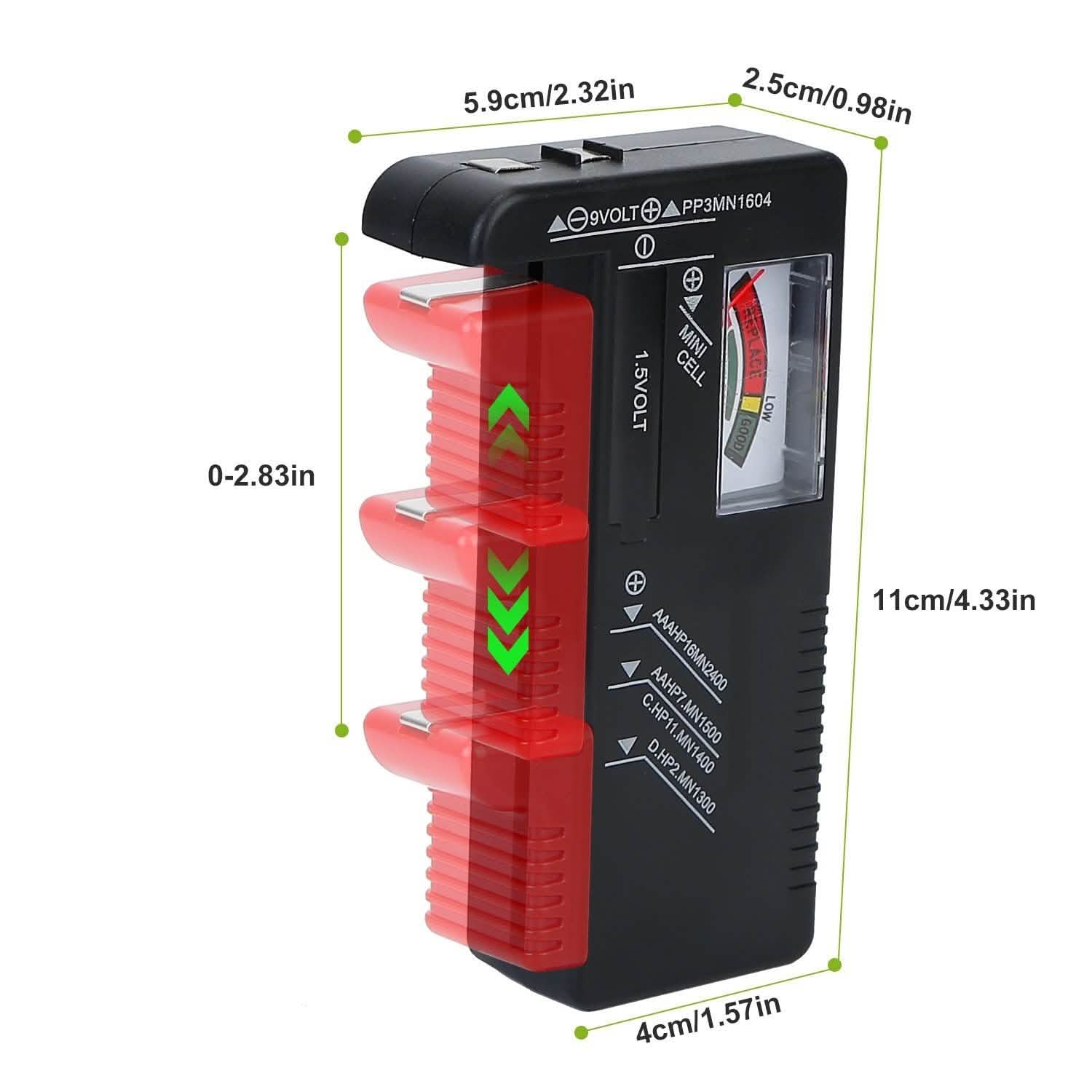 Battery Tester Checker Universal For AA AAA C D 9V 1.5V Button Cell Battery Batteries & Power Accessories - Tophatter Daily Deals