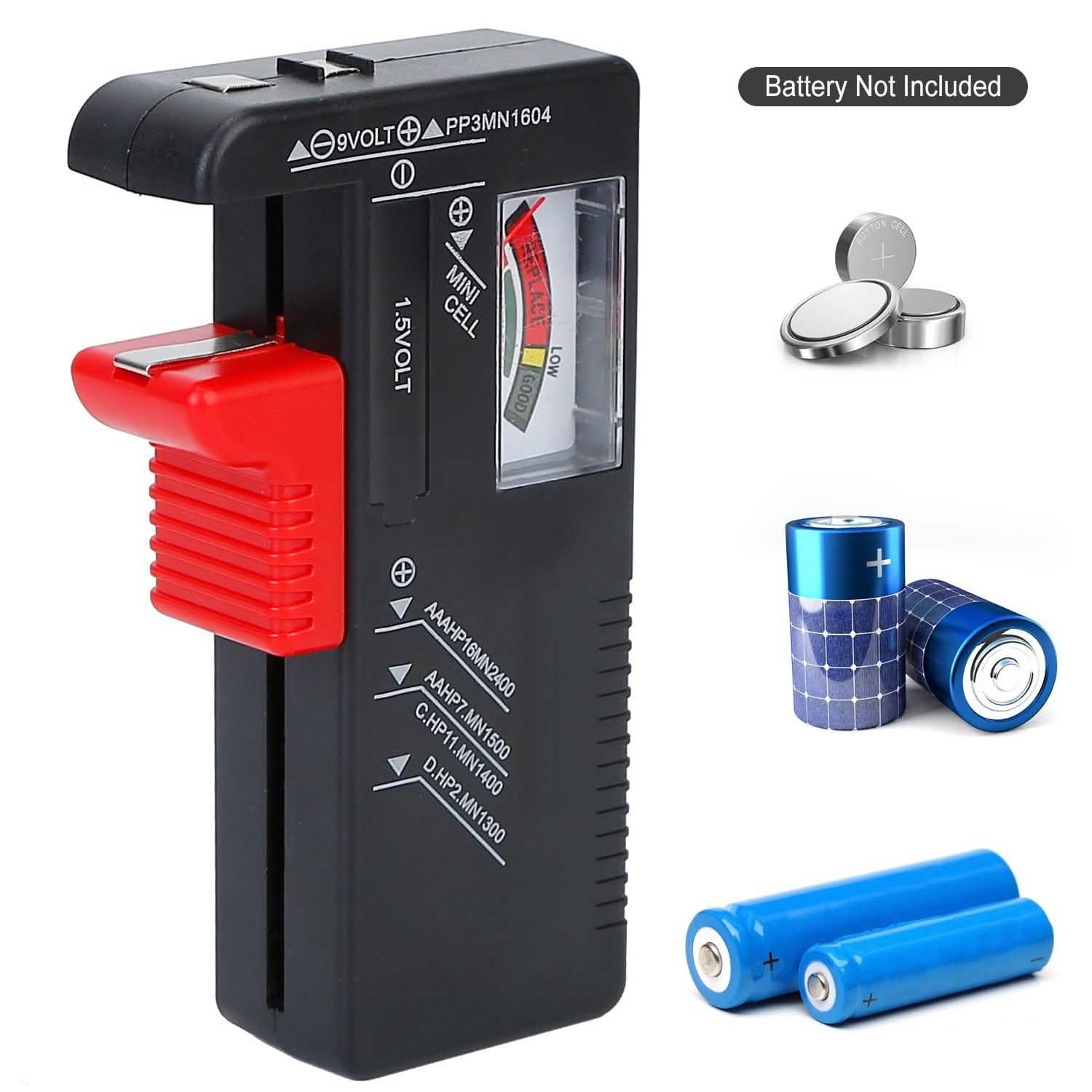 Battery Tester Checker Universal For AA AAA C D 9V 1.5V Button Cell Battery Batteries & Power Accessories - Tophatter Daily Deals