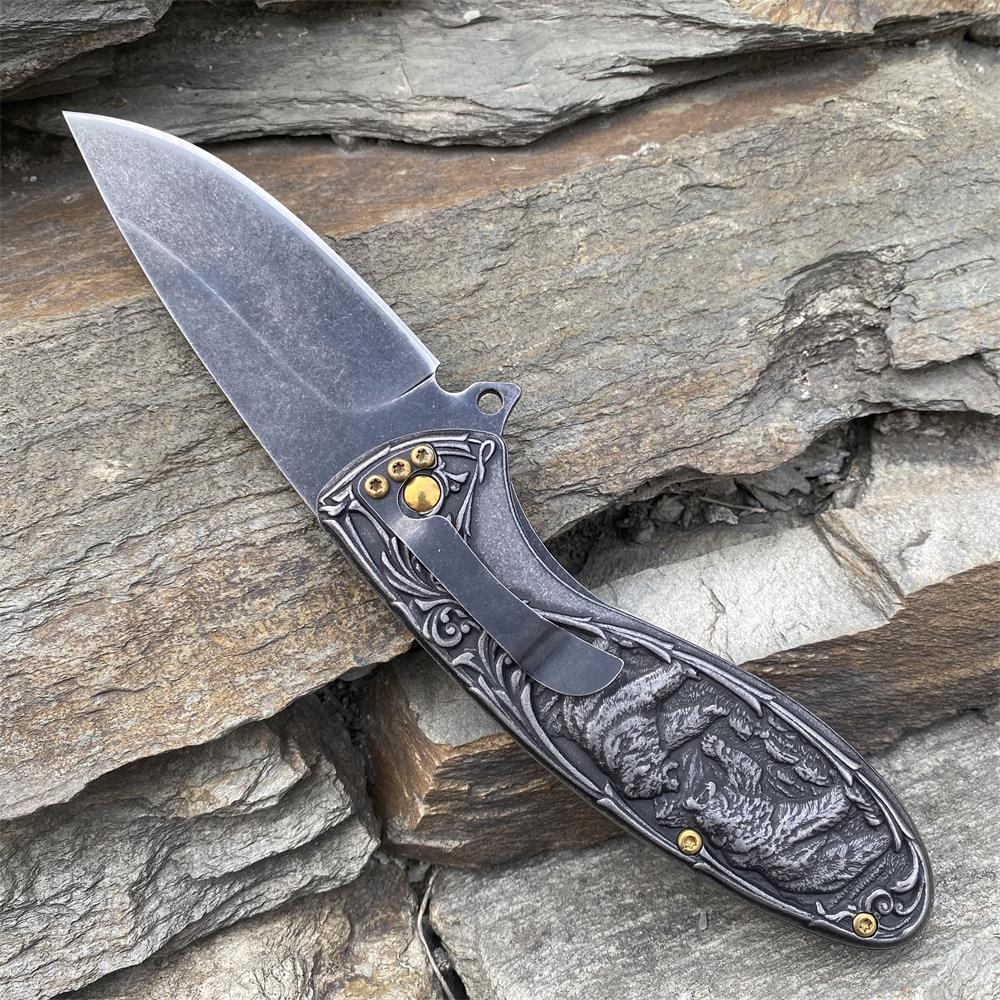 Brown Bear 3D Relief Folding Knife - Tophatter Daily Deals