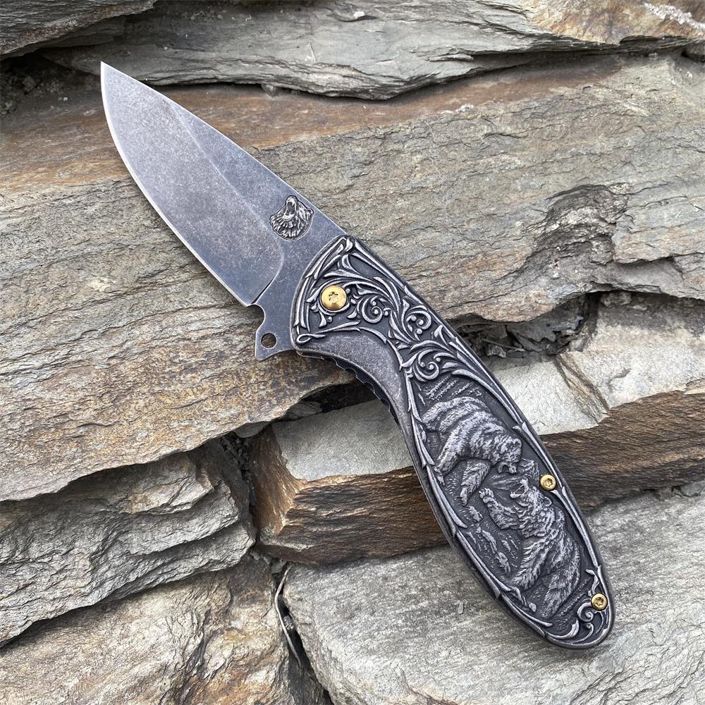 Brown Bear 3D Relief Folding Knife - Tophatter Daily Deals