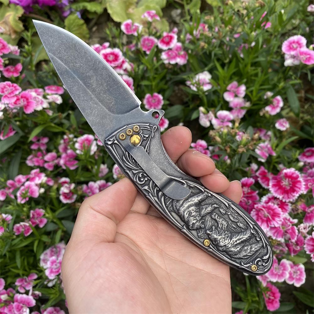 Brown Bear 3D Relief Folding Knife - Tophatter Daily Deals