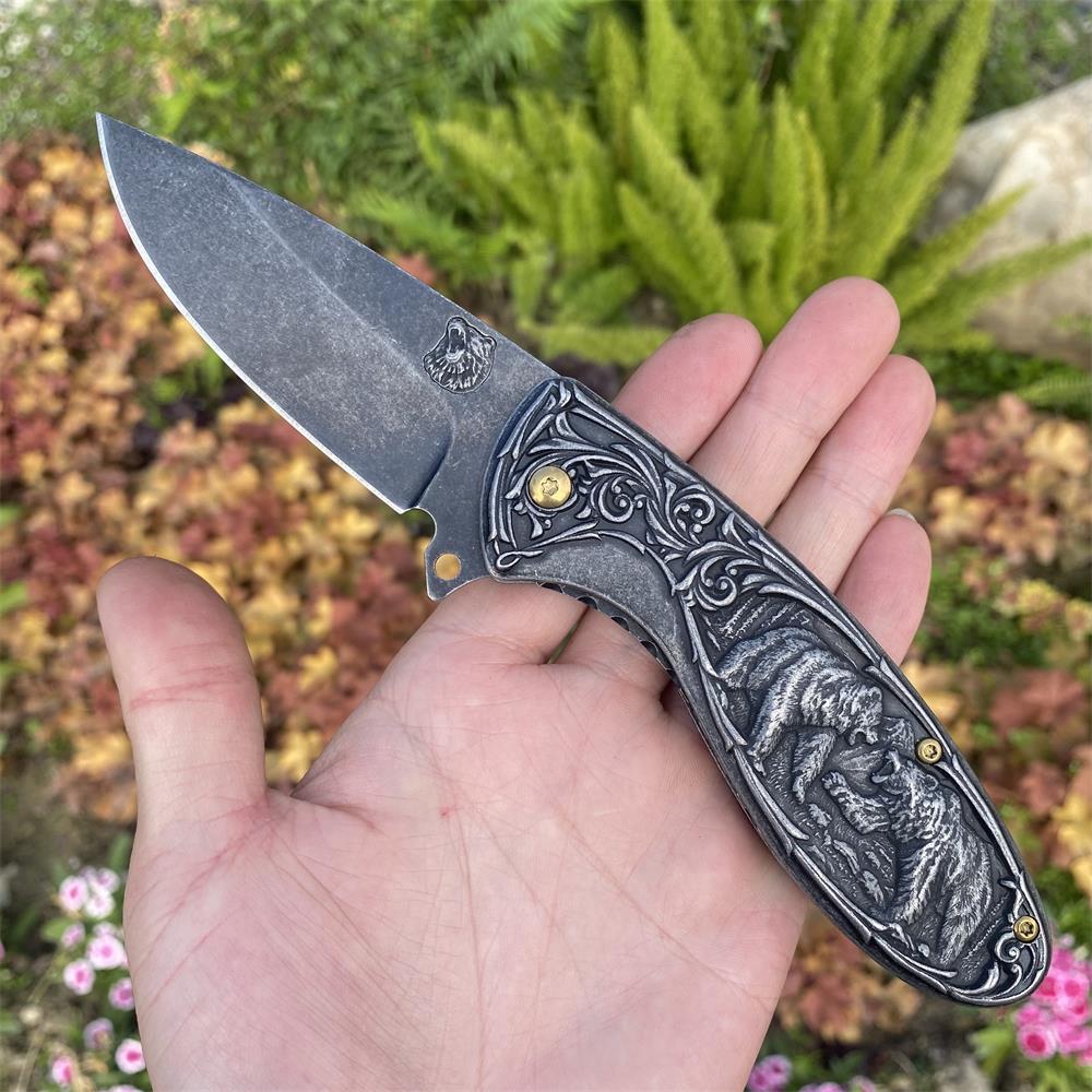 Brown Bear 3D Relief Folding Knife - Tophatter Daily Deals