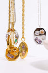 Inlaid Zircon Pendant Stainless Steel Necklace Necklaces - Tophatter Daily Deals