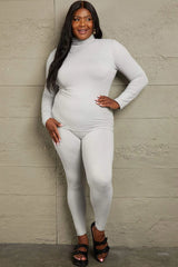 Zenana Friend in Me Full Size Mock Neck Top and Leggings Set Loungewear Sets - Tophatter Daily Deals