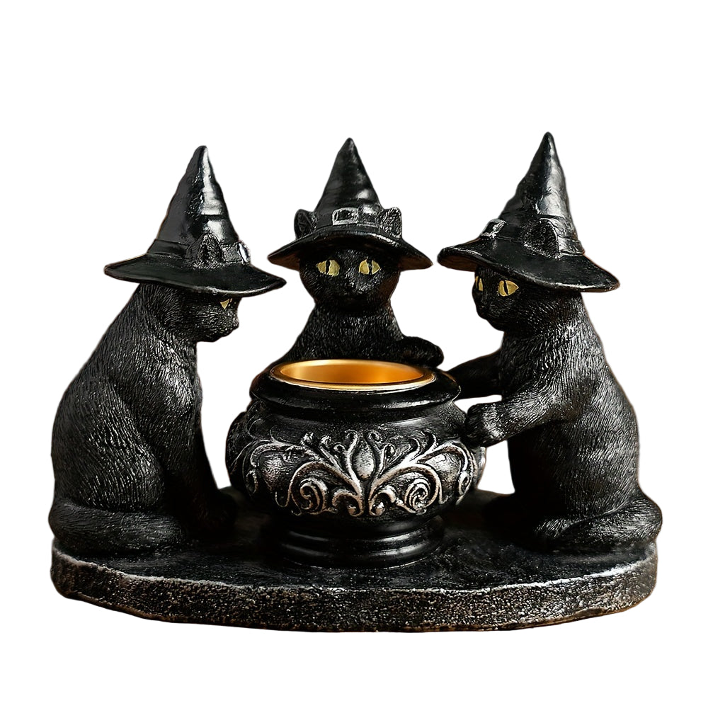 Halloween Witch Cat Sculpture Figurine Halloween - Tophatter Daily Deals