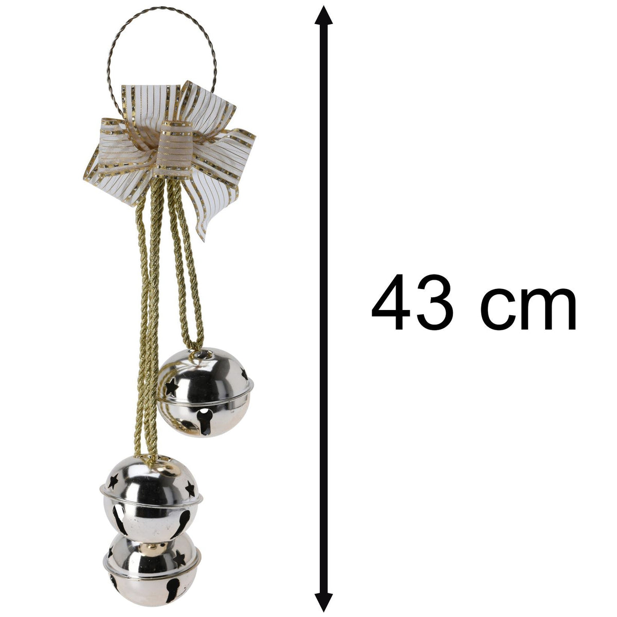 Gold Jingle Bells Door Hanger | Extra Large Christmas Bells Garland - 43cm Jingle Bells - Tophatter Daily Deals