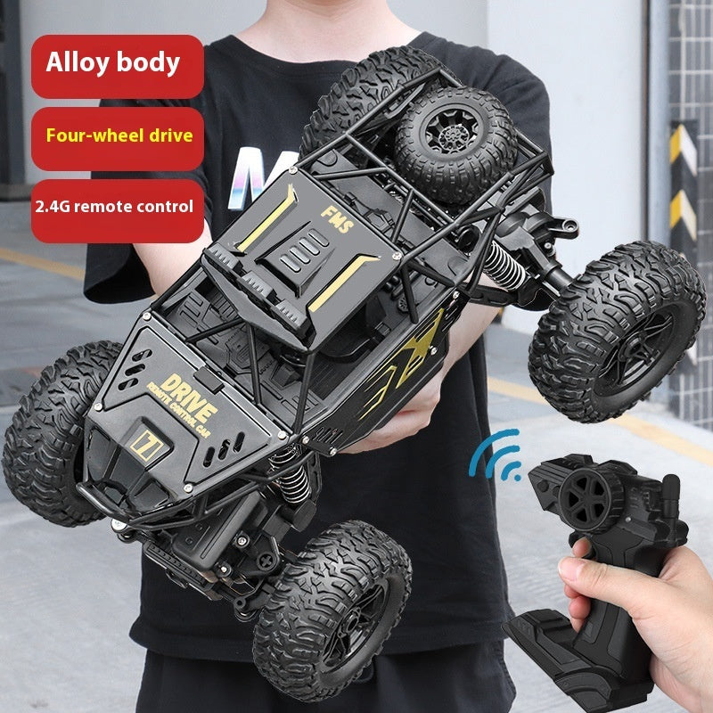 Alloy Remote Control Off-road Vehicle Four-wheel Climbing Rechargeable Racing Car Black 28cm 0 - Tophatter Daily Deals
