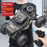 Alloy Remote Control Off-road Vehicle Four-wheel Climbing Rechargeable Racing Car Black 28cm 0 - Tophatter Daily Deals