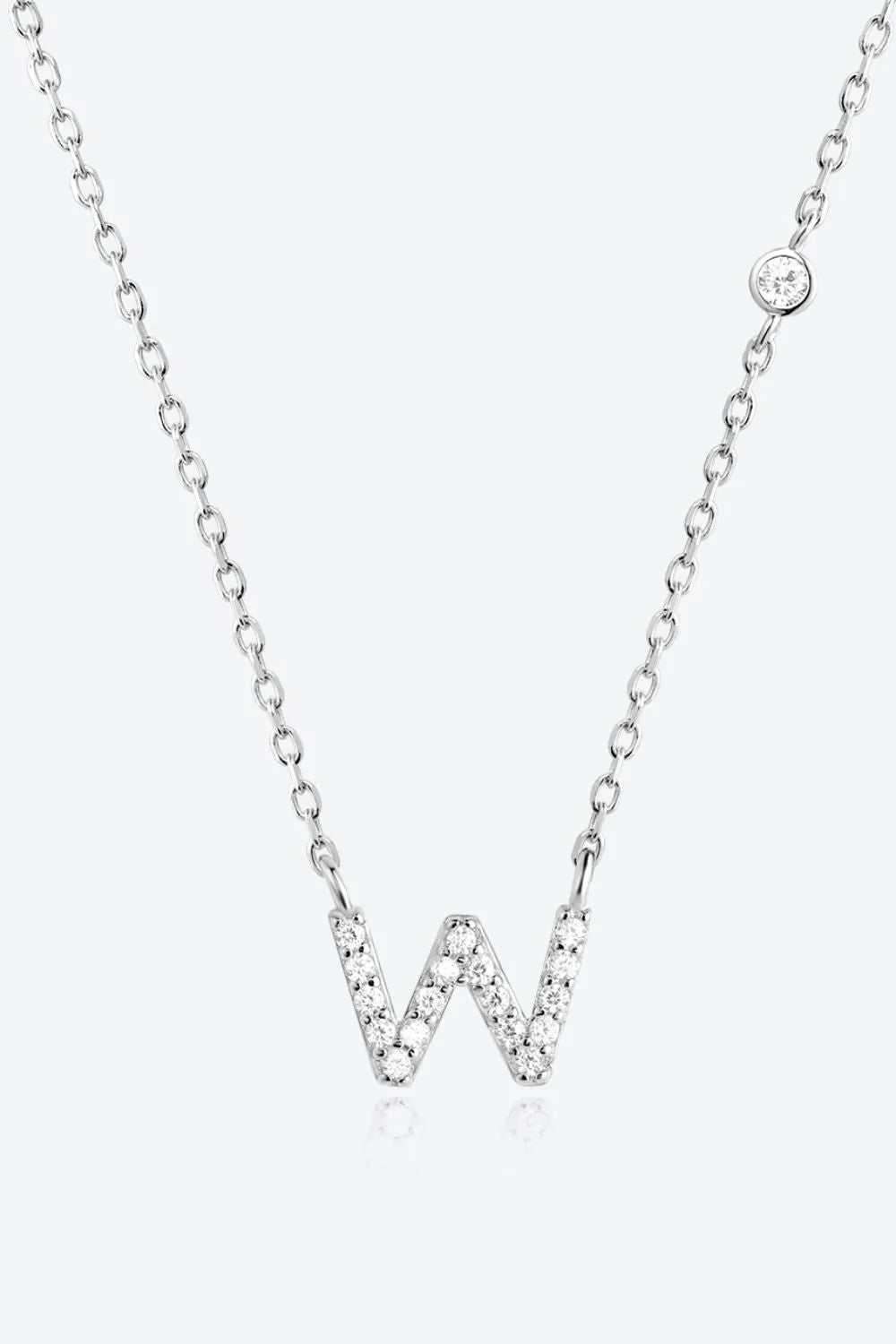V To Z Zircon 925 Sterling Silver Necklace W Silver One Size Necklaces - Tophatter Daily Deals