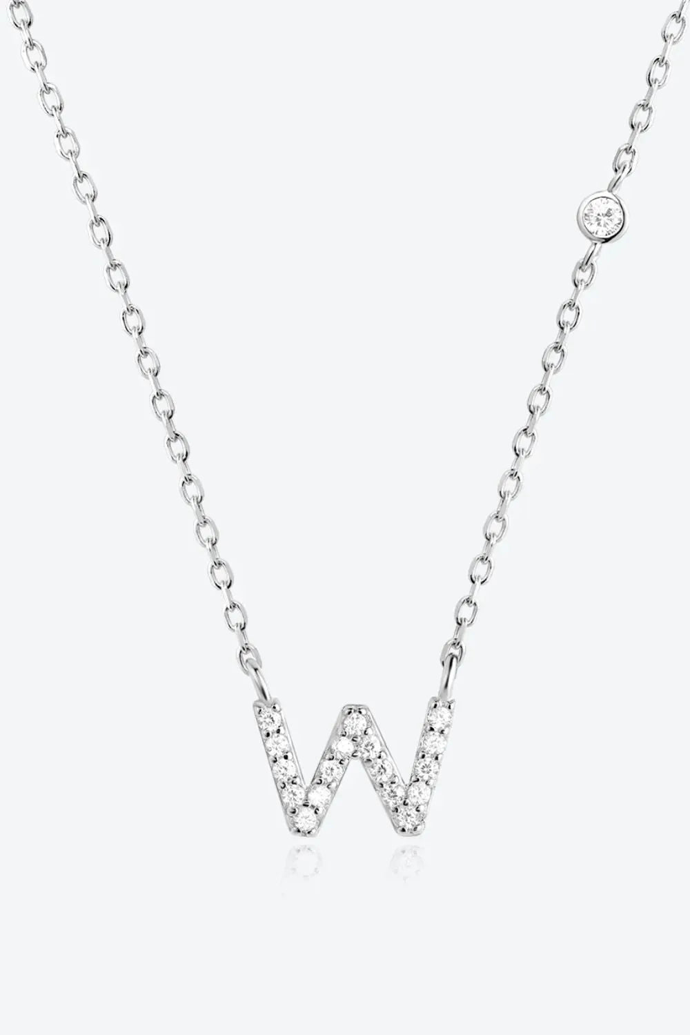 V To Z Zircon 925 Sterling Silver Necklace W Silver One Size Necklaces - Tophatter Daily Deals