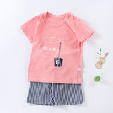 Boys And Girls Summer T-shirt Half Sleeve Suit Shorts Thin Pink Cup 0 - Tophatter Daily Deals