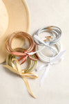 White Glitter Bowknot Layered Jelly Bracelet Bracelets - Tophatter Daily Deals