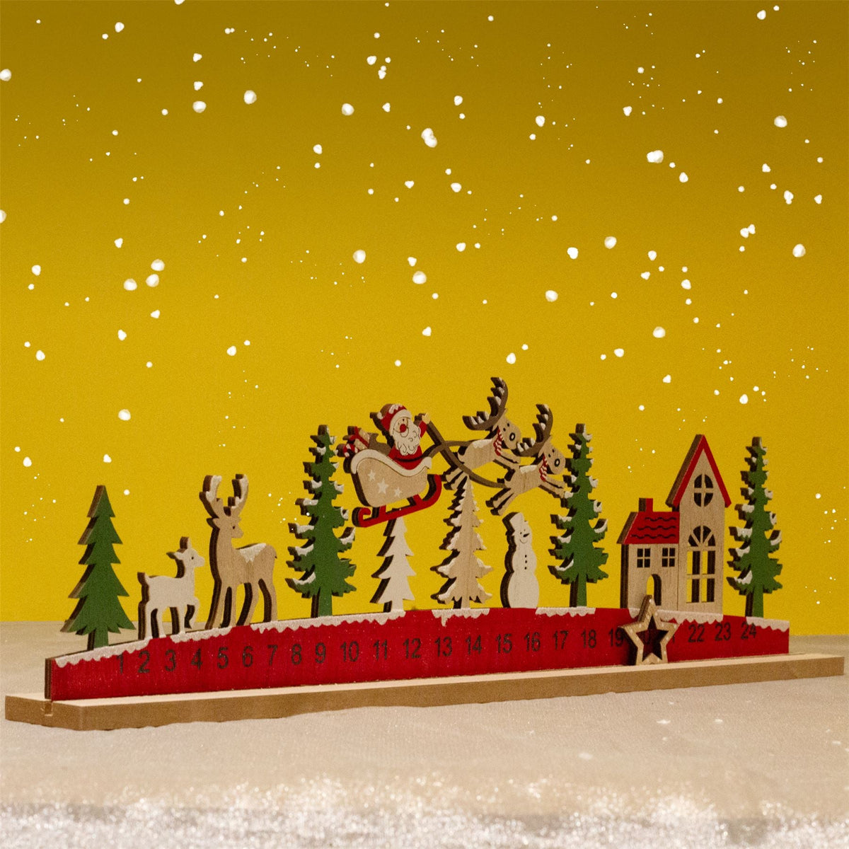 Santa's Sleigh Ride Christmas Advent Calendar | Wooden Christmas Calendar - 45cm Advent Calendar - Tophatter Daily Deals
