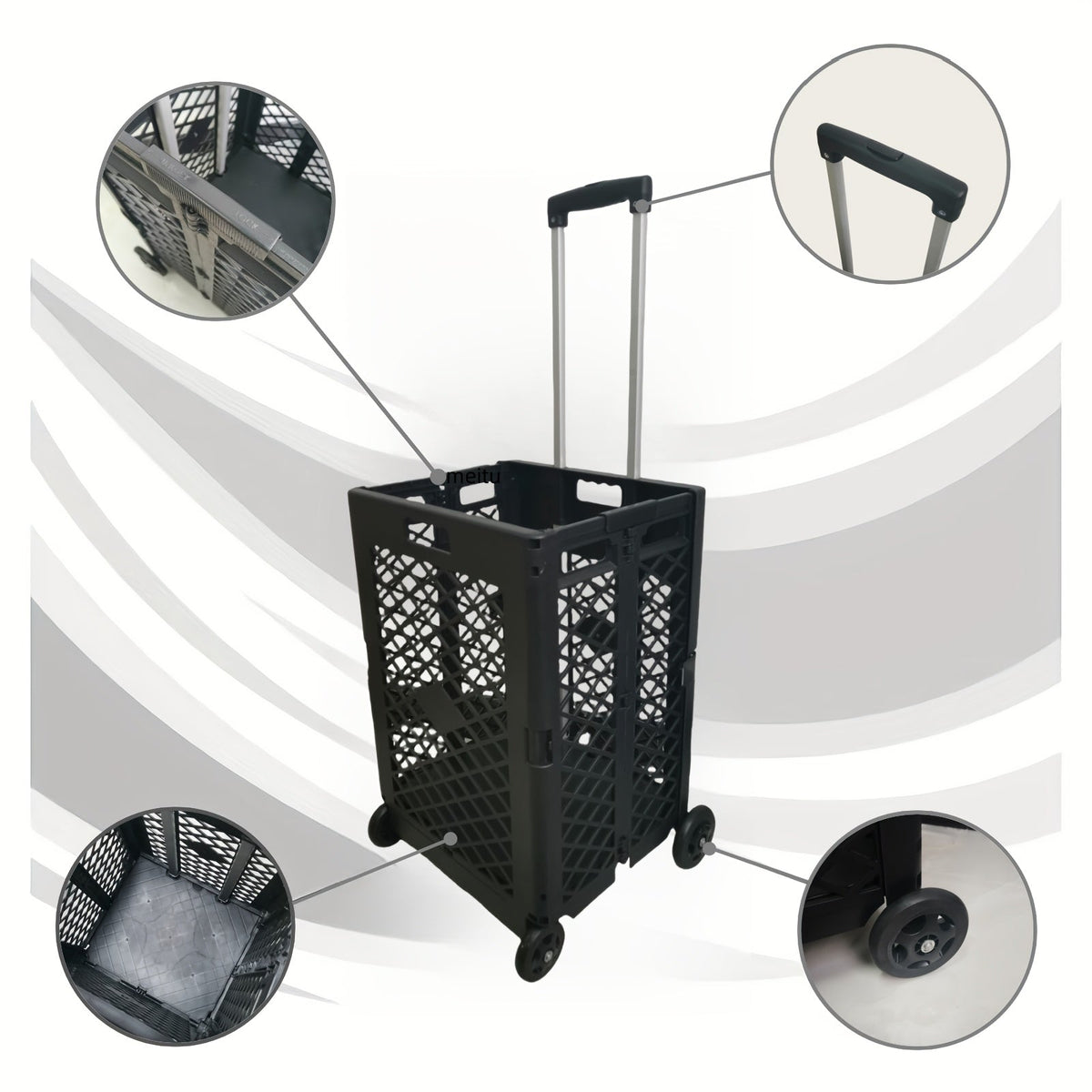 Foldable Storage Cart with Wheels Kitchen & Dining Trolleys - Tophatter Daily Deals