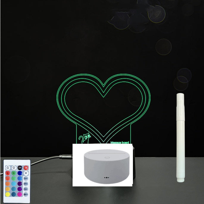 3D Acrylic Board Handwriting Message Board LED Light Style6 White B 0 - Tophatter Daily Deals