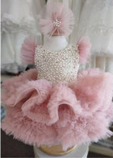 Baby Girl One Year Old Dress Birthday Princess Dress Piano Playing Tulle Tutu Pink 02 0 - Tophatter Daily Deals